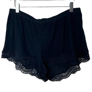 Stella McCartney Blue Ribbed Lace Pajama Shorts